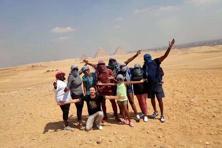 Giza Pyramids Sunrise Tour : Guide, Camel Trek & local Breakfast
