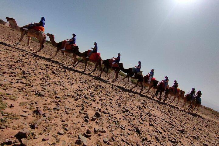 アトラス山脈の旅、ラクダ乗り、ベルベル人の村と滝