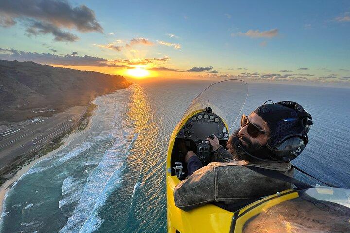 Vuelos privados en autogiro de Hawái sobre la costa norte de Oahu