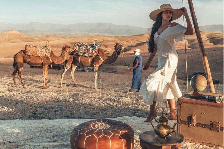 Dinner In Agafay Desert & Camel Ride with lovely Sunset