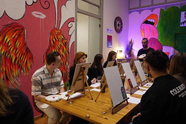 Experiencia de pintura y vino en Piazza Navona