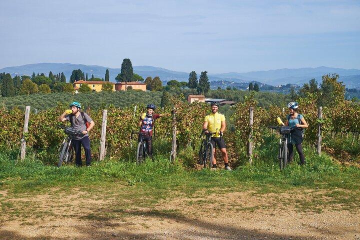 Tour en bicicleta eléctrica Chianti Classico y Toscana con vino y almuerzo en la granja