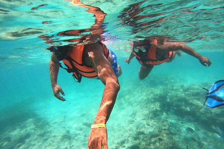 Speedbådseventyr til snorkelplads og naturlig pool