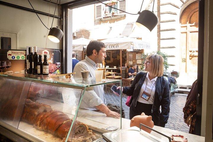 Excursão gastronômica de rua em Roma Coma como um local