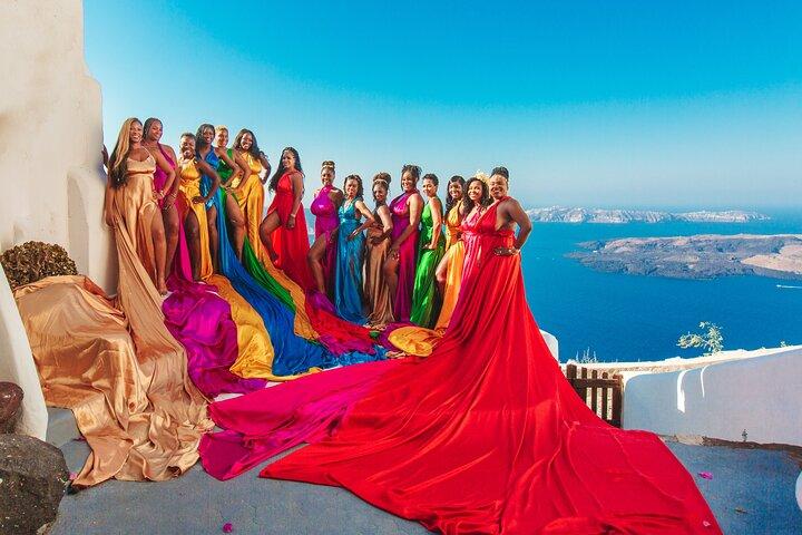 foto do vestido voador de Santorini