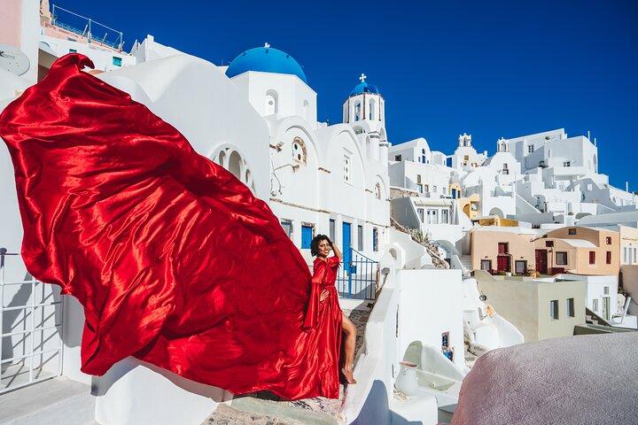 foto do vestido voador de Santorini