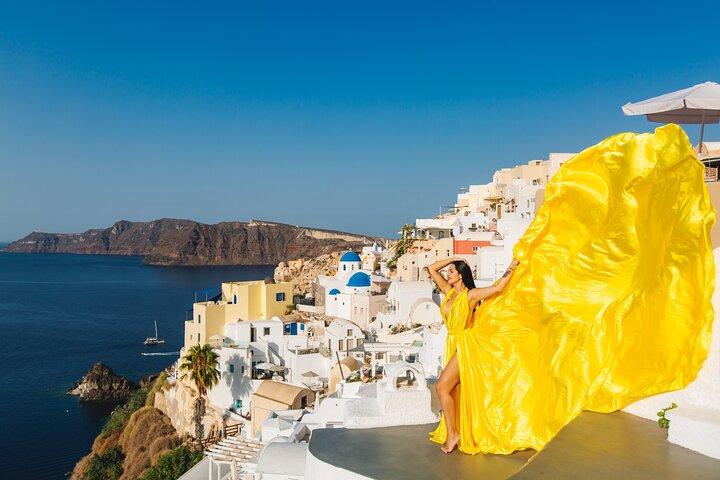 foto do vestido voador de Santorini