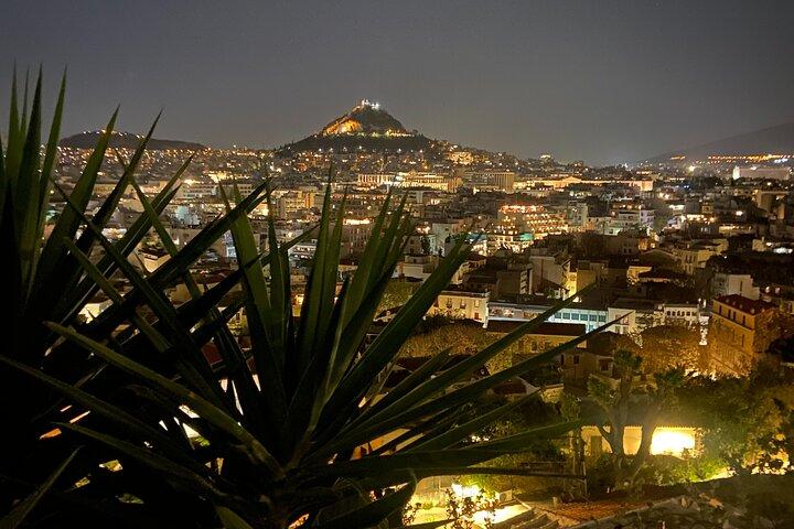 Promenade nocturne à Athènes et boissons