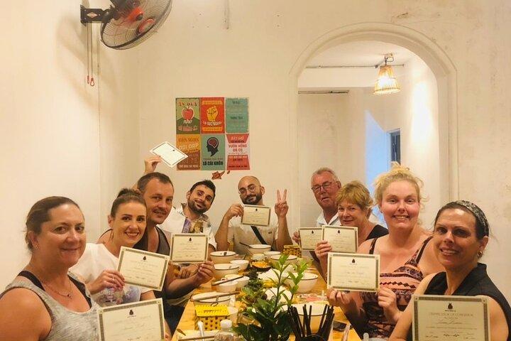 Hanoi Cooking Class Learning 5 Dishes including Banh Xeo
