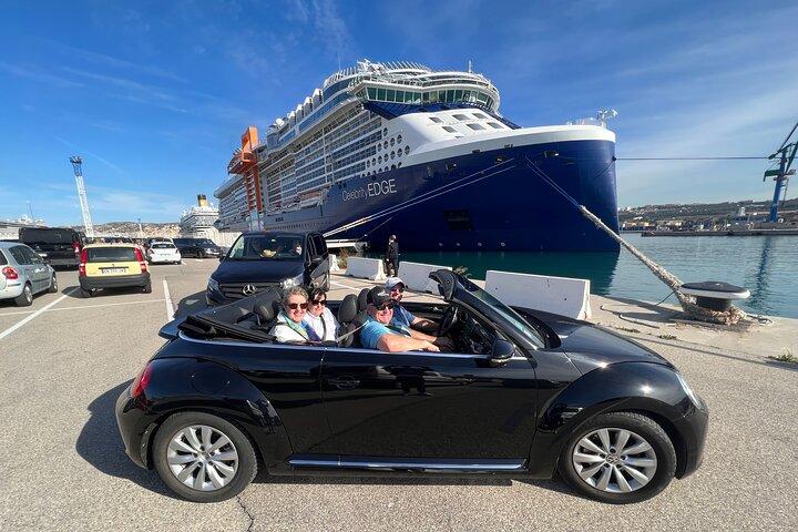 Dirija um carro conversível do porto de cruzeiros de Marselha até Cassis.