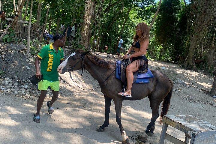 ジャマイカの終日ラフティング、乗馬、ブルーホール