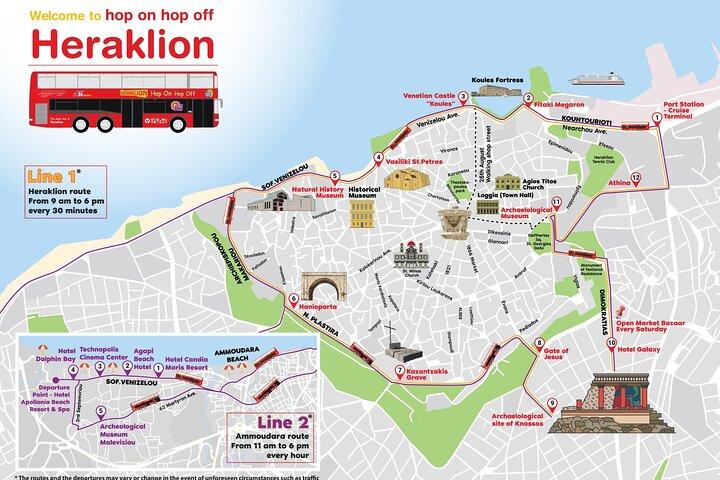 Excursão de ônibus turístico hop-on hop-off em Heraklion