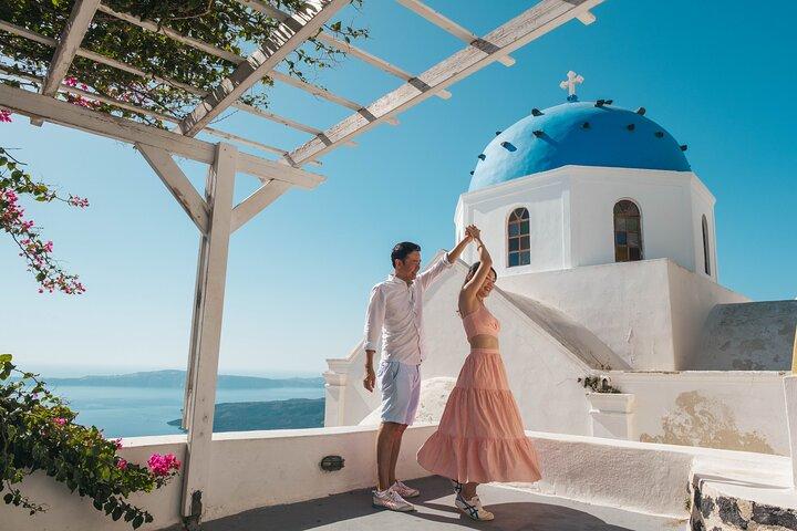 Sesión de fotos de vacaciones en Santorini