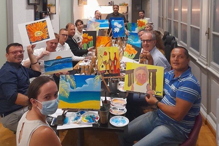Paint n’ Sip in Rome: Unlimited Wine & Pizza in Piazza Navona