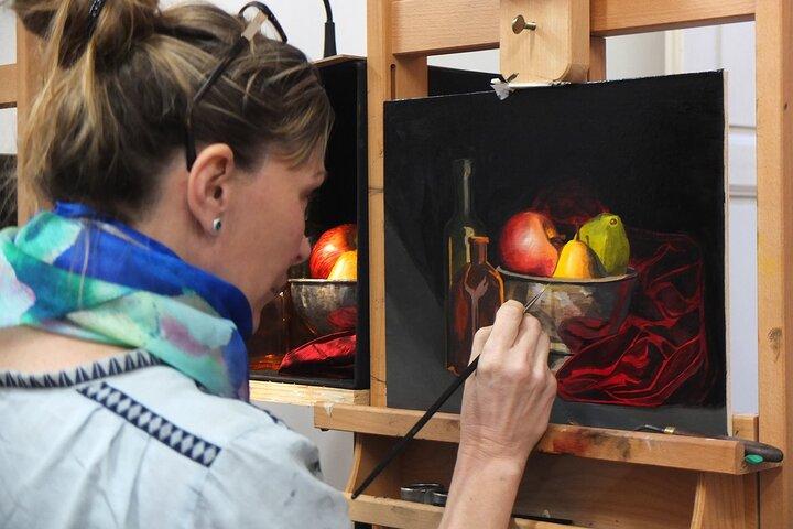 Begeleide workshop stillevenschilderen van 5 ochtenden in Florence