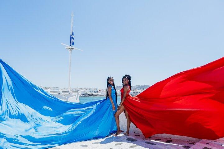 Mykonos flyvende kjole fotoshoot