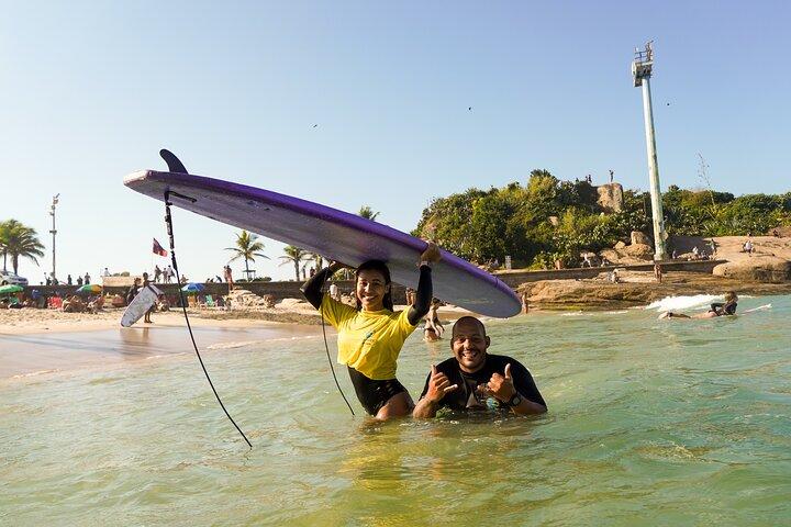 Clases de surf en Arpoador en Ipanema