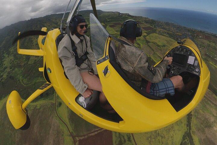 Vuelos privados en autogiro de Hawái sobre la costa norte de Oahu