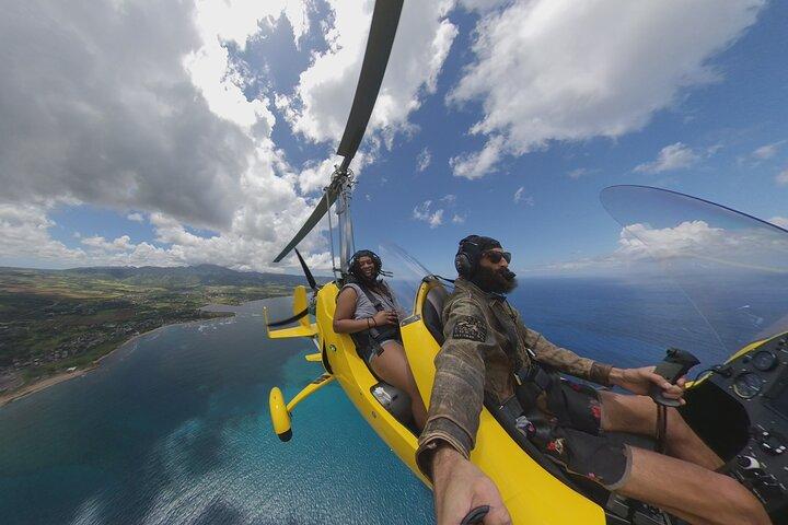 Vuelos privados en autogiro de Hawái sobre la costa norte de Oahu