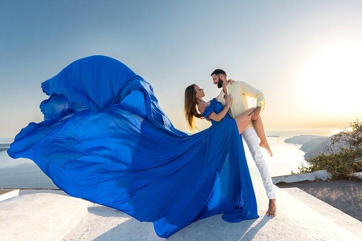 Vestido Voador © Photoshoot em Santorini: Pacote de Feliz Aniversário