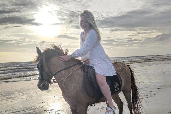 スミニャックビーチでのバリ乗馬とサーフィンのプライベートレッスン
