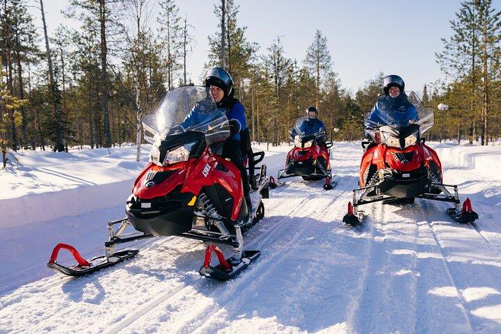荒野のスノーモービルサファリ2時間、ロヴァニエミ