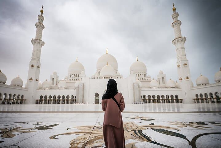 Grand Mosque Qasr Al Watan and Louvre Museum From Dubai Tour