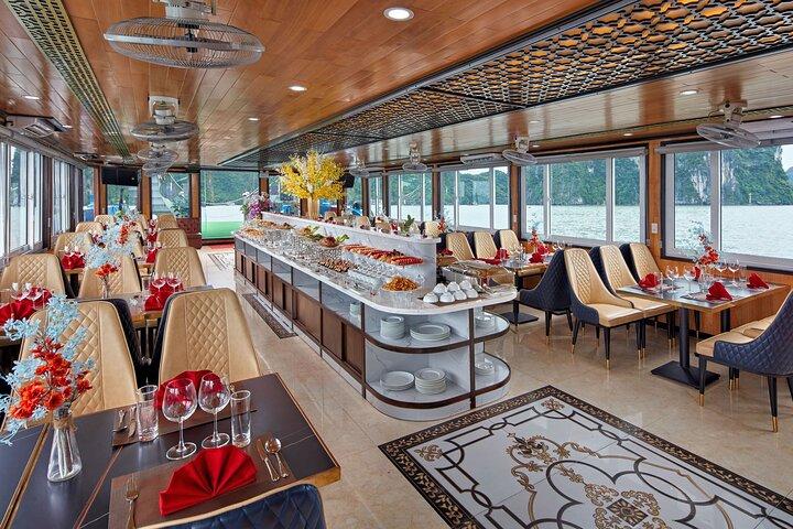 Mysig Bay Cruise 5 Star Halong Dagstur, Lunchbuffé, Cave & Island