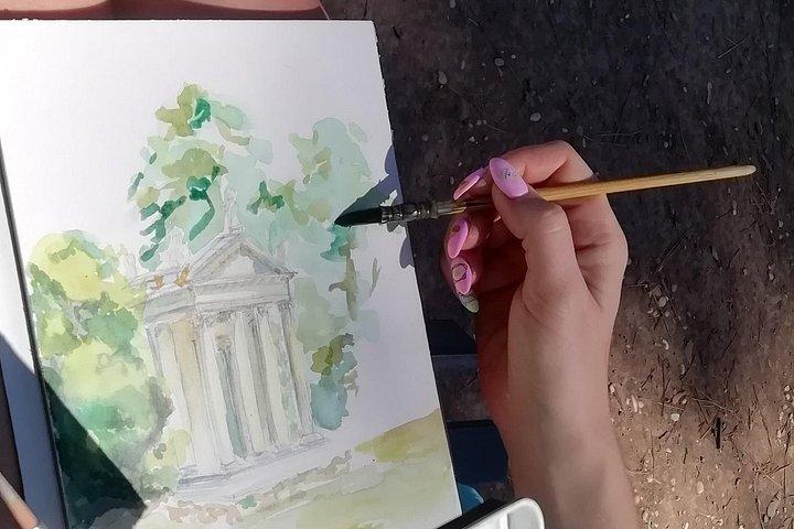 グイドが案内するローマのボルゲーゼ公園のプライベート水彩画ツアー