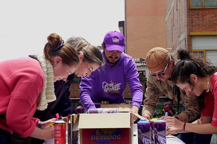 Full Color Graffiti Workshops with local artists in Bogota.