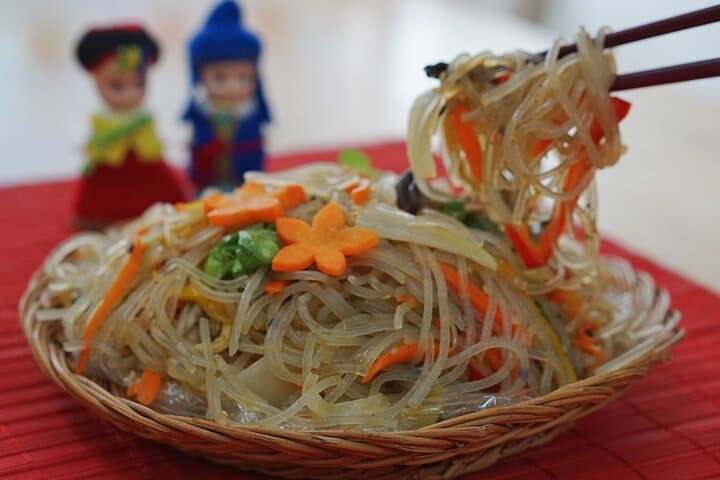 K-food cooking Japchae Mandu Tteokbokki & Fishcake