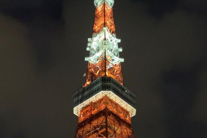Excursão a pé privada pela torre de Tóquio e passeio gastronômico noturno: 18h