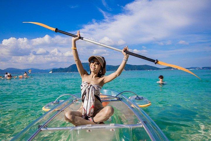 カタマランヨットによるロマンチックなポムテープとコーラル島のサンセット ツアー