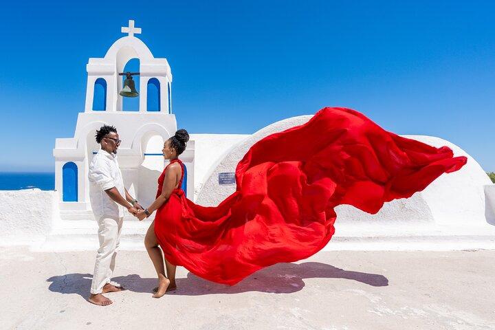 Flying Dress Experience - Privates Santorini Fotoshooting