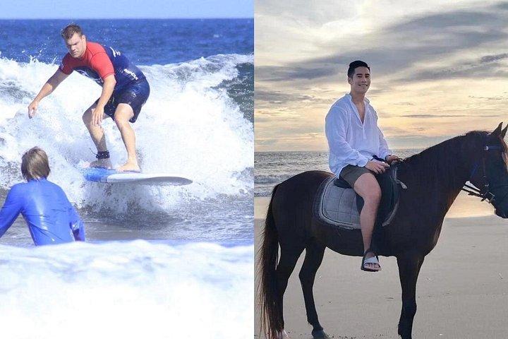 スミニャックビーチでのバリ乗馬とサーフィンのプライベートレッスン