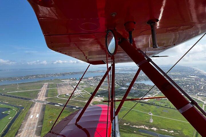 Første Mate Open Cockpit Biplane Ride i Galveston