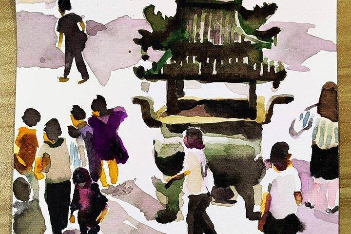 Skizzenreise durch die Innenstadt von Shanghai