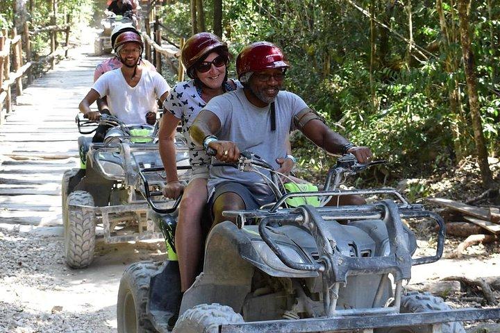 ATV's Shared, Ziplines & Cenote! Half-Day from Cancun