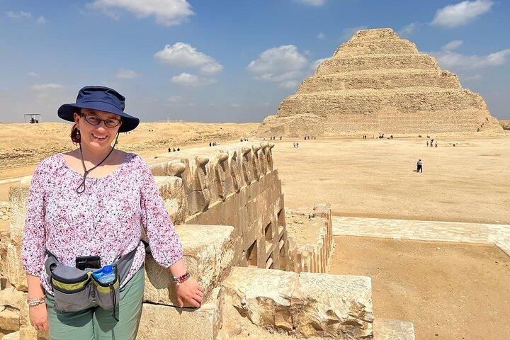 Visite privée de la pyramide de Gizeh Sphinx Memphis Saqqara Déjeuner CamelRide
