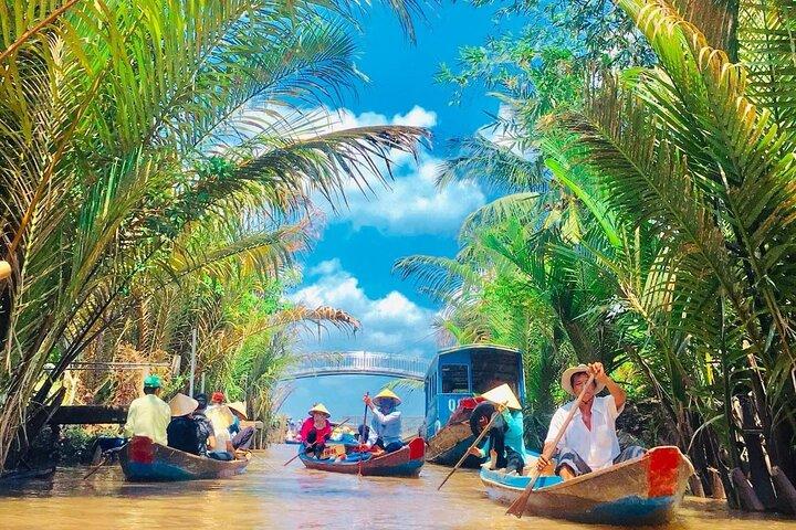 Intera giornata di tour di gruppo del delta del Mekong con pranzo