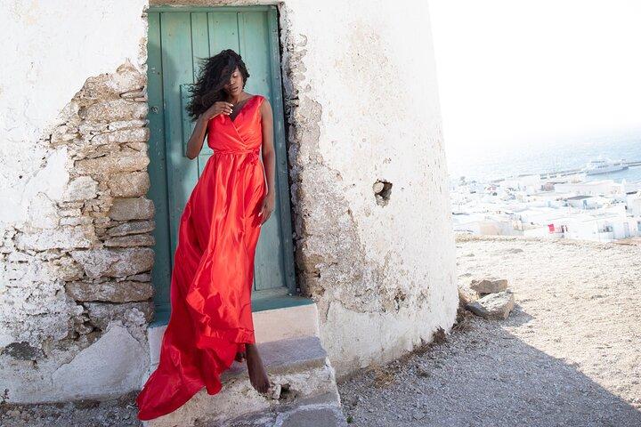 Mykonos Flying Dress Fotógrafo profissional sofisticado