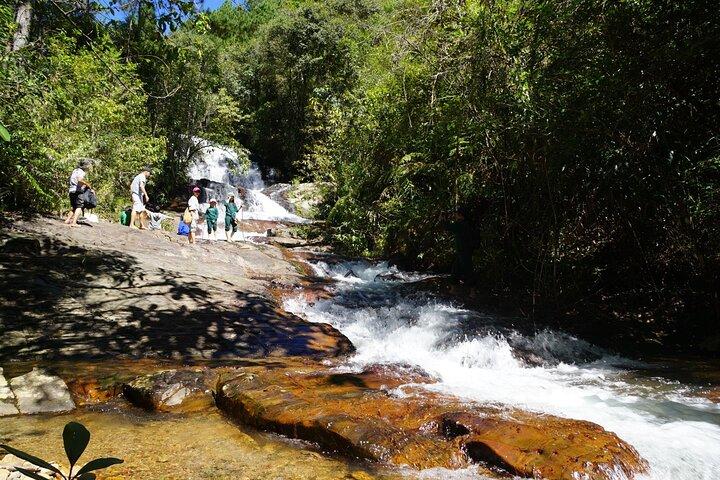 Trekkingtour zum versteckten Wasserfall & Störfarm für Hundeliebhaber