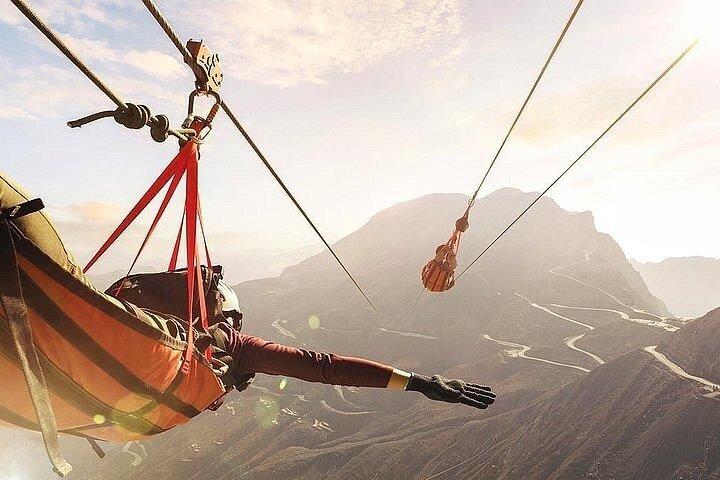 Zipline Jebel Jais più lunga del mondo da Dubai con opzione di trasferimento