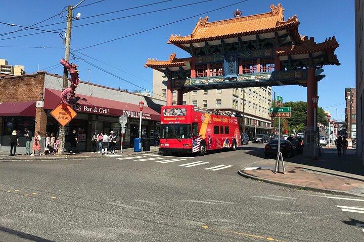 City Sightseeing Seattle Hoho ônibus e fechaduras ou cruzeiro portuário