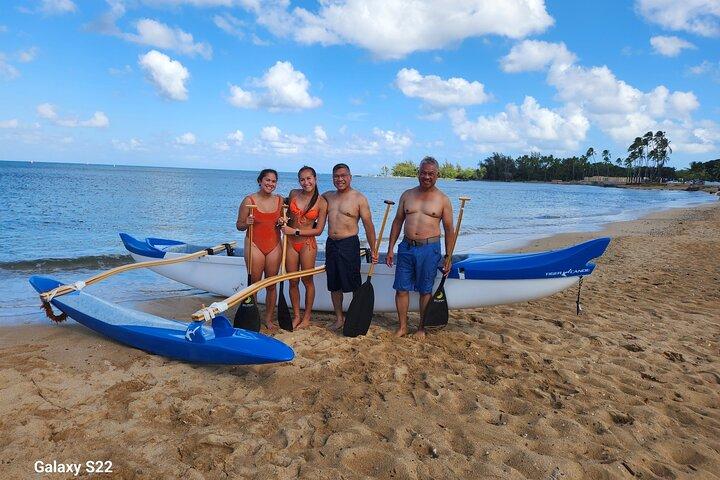 Private North Shore Hawaiian outrigger Canoe and turtle adventure