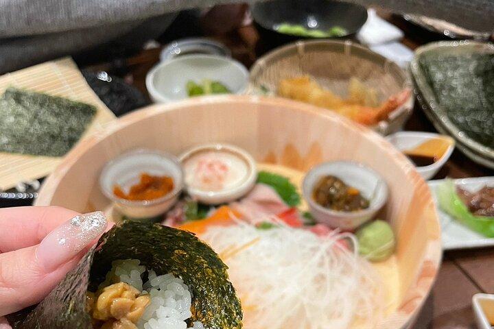 ファミリーにおすすめ！カジュアルお寿司体験！！北海道食材の手巻き寿司体験！