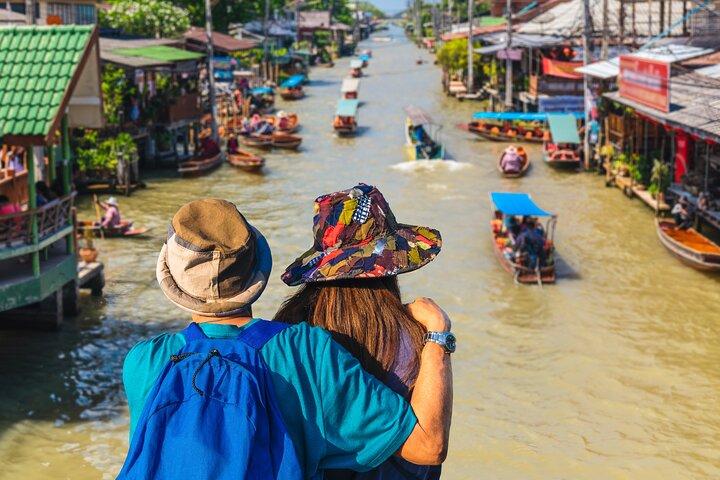 Damnoen Schwimmender Markt & optionale Erawan Wasserfall Tour