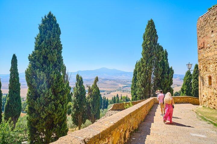 Excursão de dia inteiro ao Val d'Orcia e Gladiator's Fields com vinhos