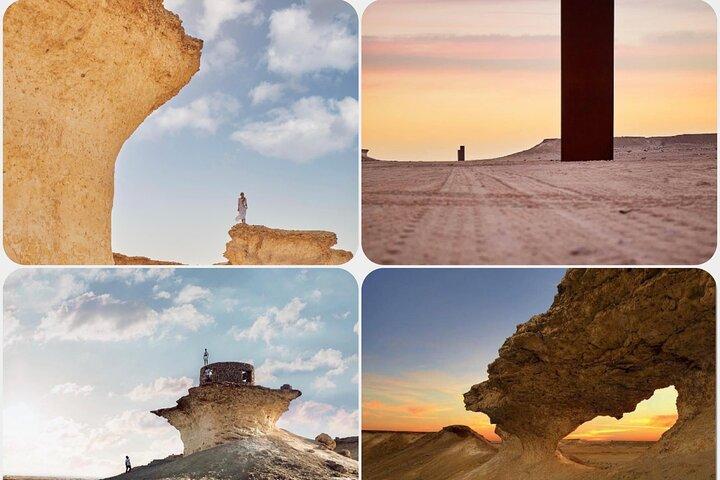Excursão pela costa oeste do Catar à escultura Richard Serra e à formação rochosa de cogumelos