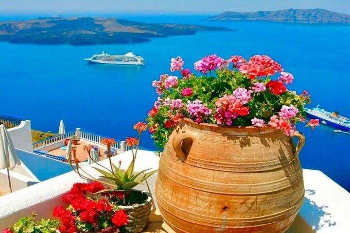 Skip Sky Tram!! Tour Santorini sin complicaciones de 5 horas y cata de vinos